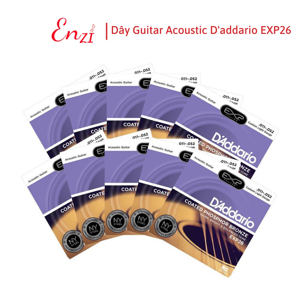 Dây đàn guitar acoustic Daddario EXP26 EJ13 EZ910 EZ920 EZ900 dây đàn guitar sắt chất lượng Enzi