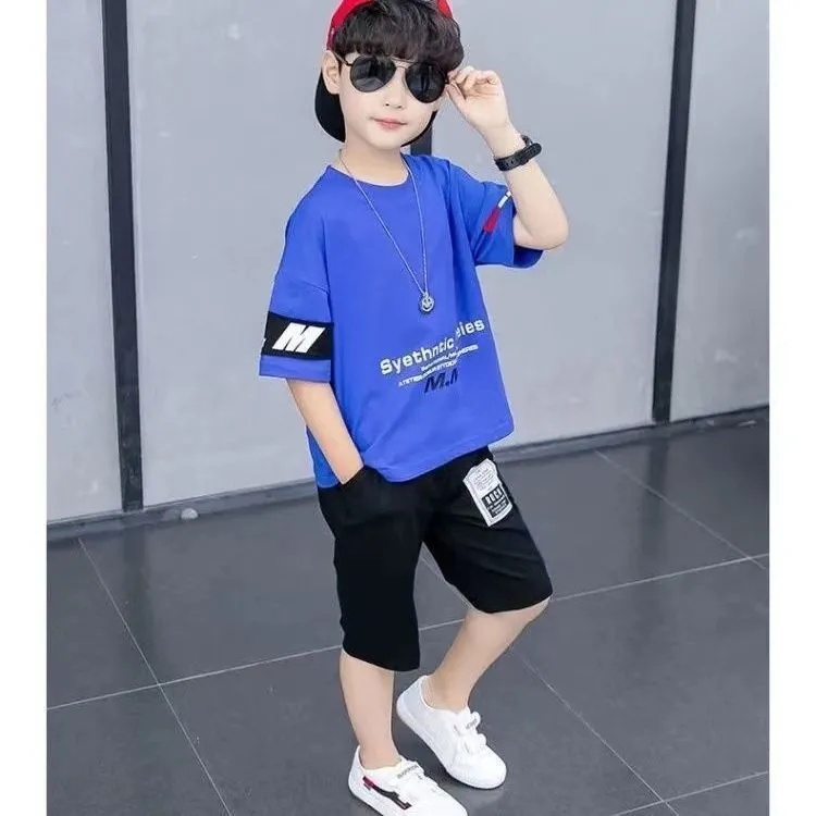 Set 2 Món Áo Thun + Quần Short Thời Trang Cho Bé Trai Từ 3-4 - 5-6 - 7-8 - 9-10 - 11-12 Tuổi Bé Trai