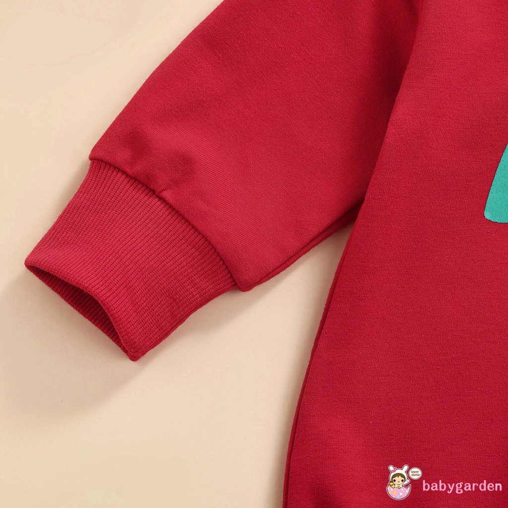 Áo liền quần tay dài có mũ in chữ Apple thời trang mùa thu cho bé 0-24 tháng tuổi