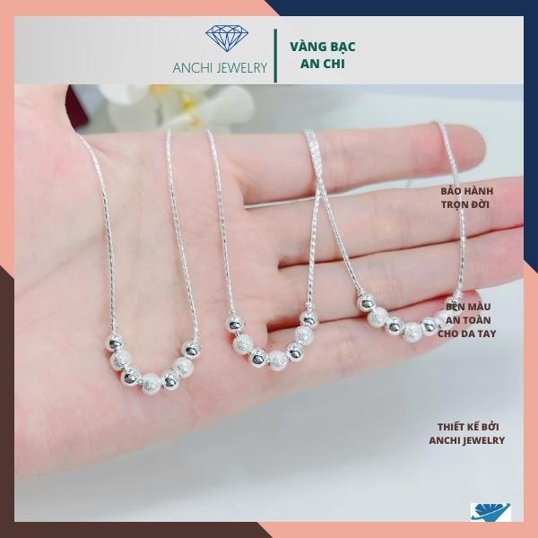 Dây chuyền bi bạc cho bé gái, chuẩn bạc ta không đen xỉn, Anchi jewelry