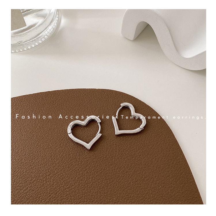 Khuyên tai mạ vàng kim/bạc hình trái tim sành điệu cho nữ