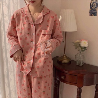 Bộ Pijama mặc nhà dài tay cotton mẫu mới 2021