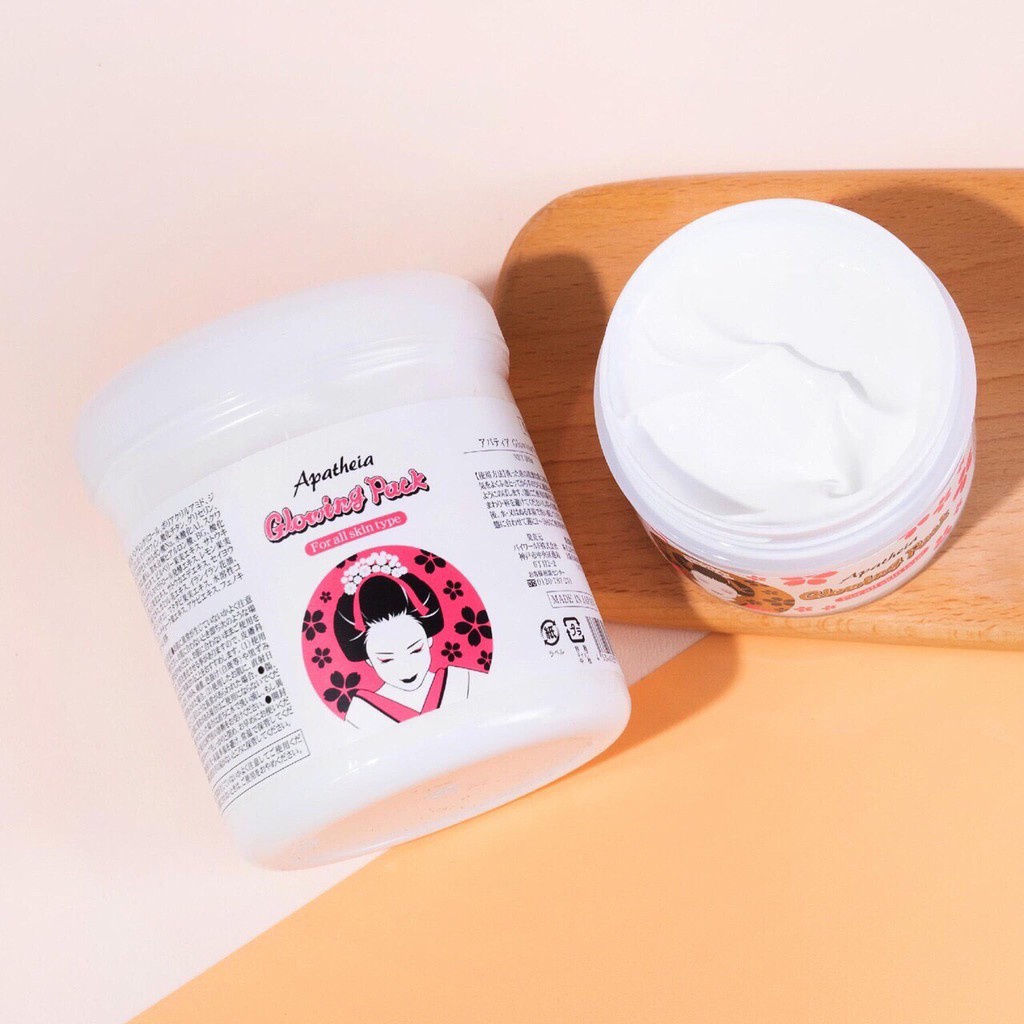 Kem ủ trắng cô gái Apatheia Glowing Pack Nhật Bản, ủ trắng mạnh mẽ an toàn - Hũ 500g