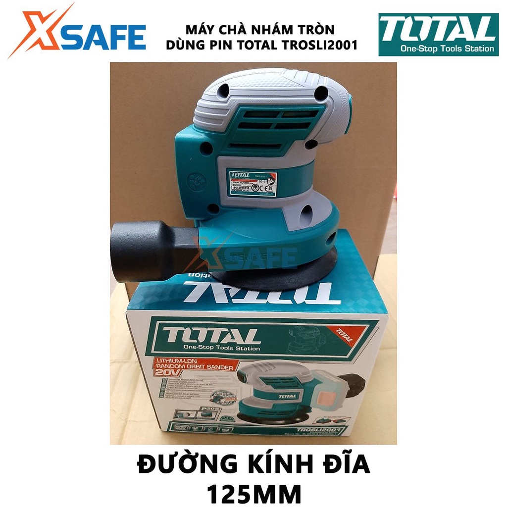 Máy chà nhám tròn dùng pin TOTAL TROSLI2001 Máy chà nhám cầm tay pin 20V - Không kèm theo pin sạc - Chính hãng [XSAFE]