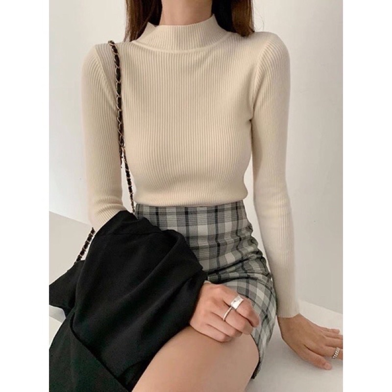 Senacloset - Áo len cổ 3P quảng châu