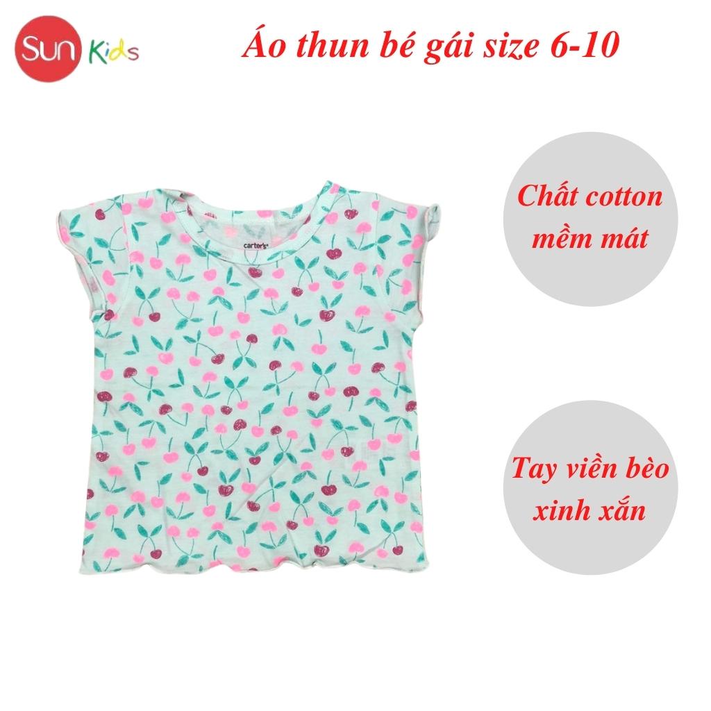 Áo thun cho bé gái, áo phông bé gái chất cotton mềm mát, size 6 - 10 tuổi - SUNKIDS