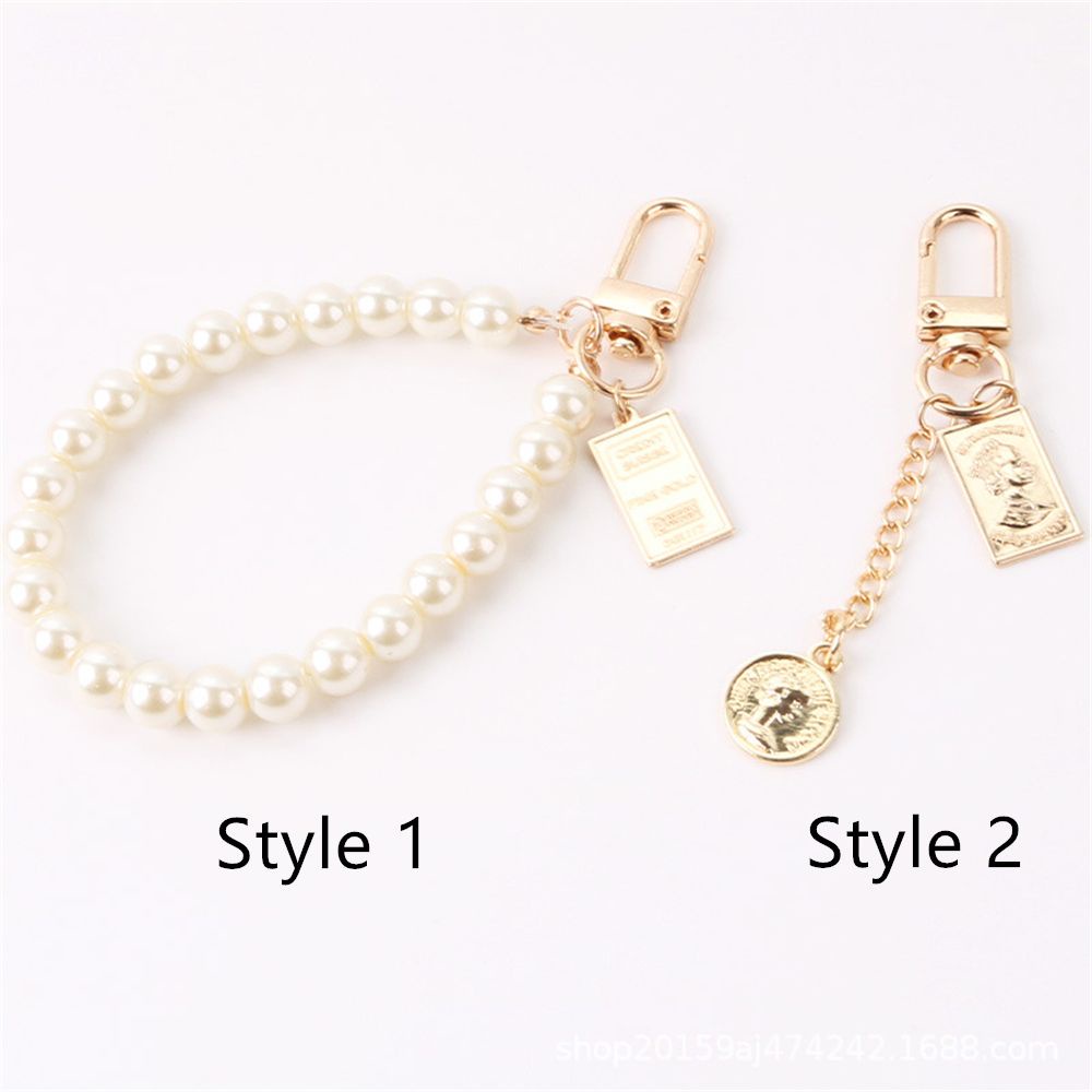 Móc Khóa Đính Ngọc Trai Dễ Thương Phong Cách Vintage