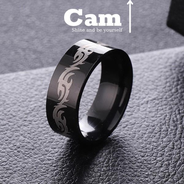 Nhẫn Nam Màu Bạc Tròn Vân Mây Cloudy Ring Camcamvintage Thời Trang Nam Nữ Unisex Chất Liệu Titan Đẹp Đơn Giản Không Gỉ