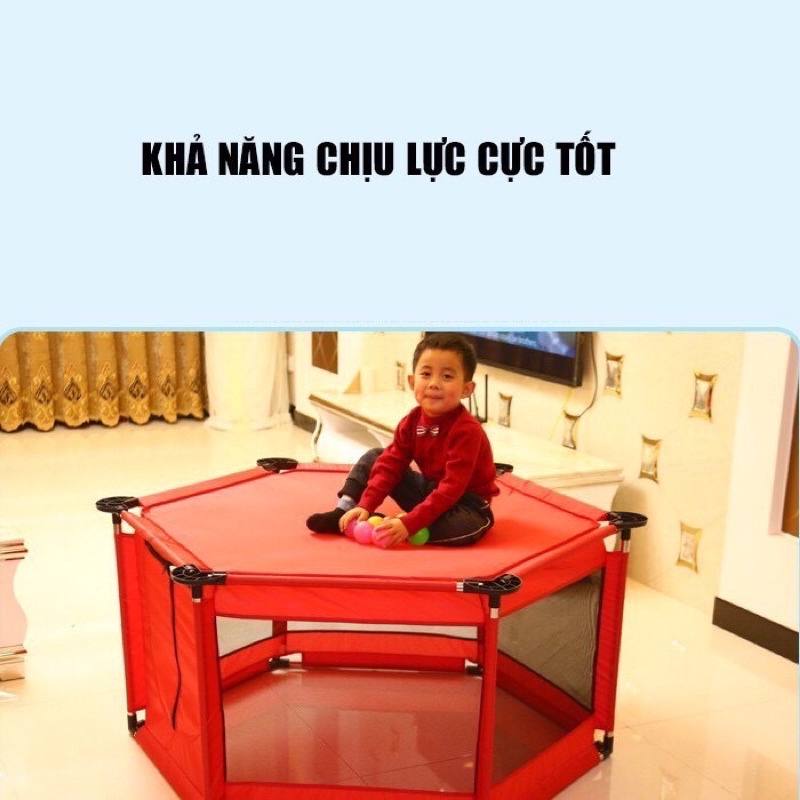 Quây cũi kiêm nhà banh - Khung Inox chắc chắn an toàn cho bé vui chơi