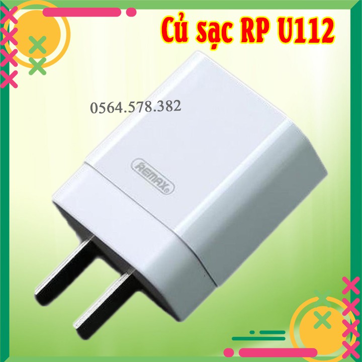 CỦ SẠC REMAX RP-U112 CAO CẤP + 1 CỔNG USB - IC ĐIỆN ÁP ỔN ĐỊNH + KIỂU DÁNG NHỎ GỌN - DỄ DI CHUYỂN + SPTRANG