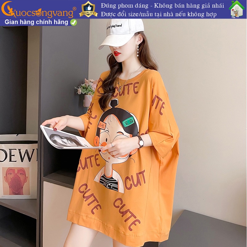 Áo thun nữ phom rộng in hình áo thun phom rộng cute GLA327