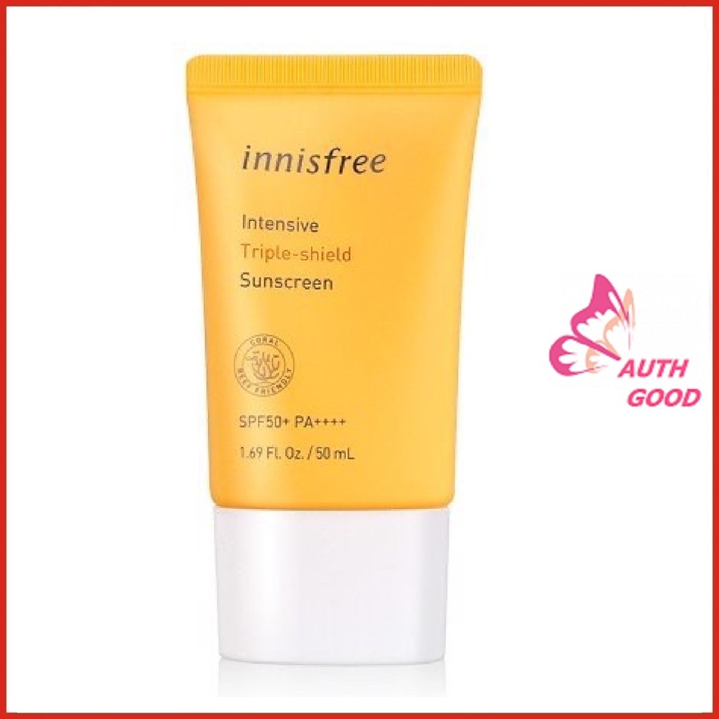 Kem Chống nắng FREESHIP Kem Chống nắng Innisfree Intensive Triple Care Sunscreen Spf 50 Pa++++ 50ml