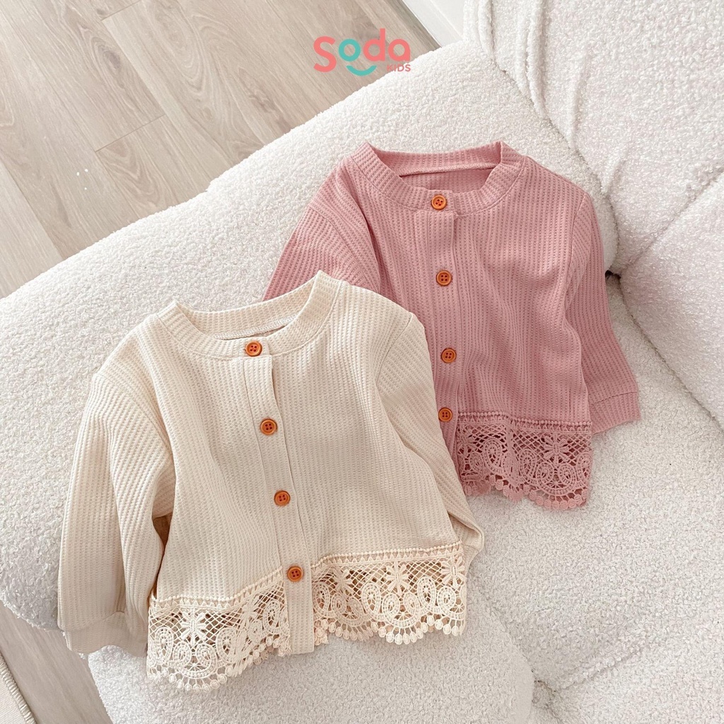 Áo khoác cardigan cho bé gái SODA KIDS phối ren phong cách Hàn Quốc ( nhiều màu )