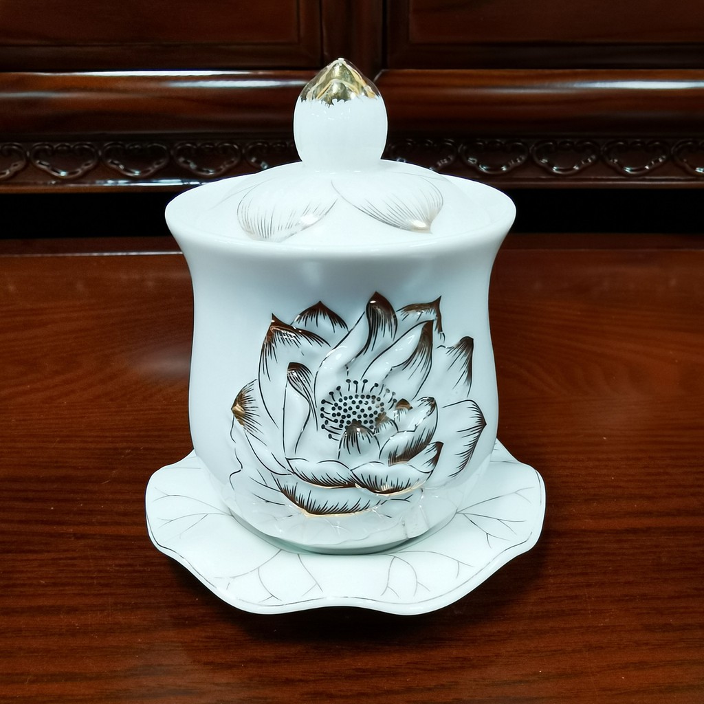 bộ thờ cúng lư hương bát nhang bình hoa đĩa trái cây bộ áng chung ly đại bi chung nước chung muối chung gạo