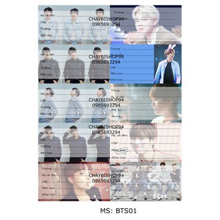 NHÃN VỞ BTS