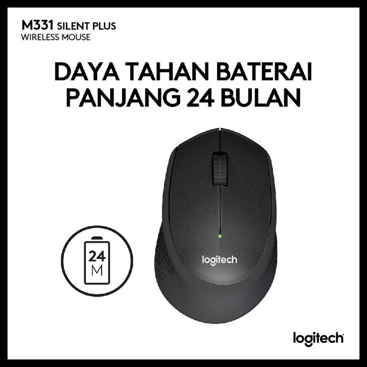 Chuột không dây Logitech M331 Silent Plus 100% chính hãng #1 năm màu đen