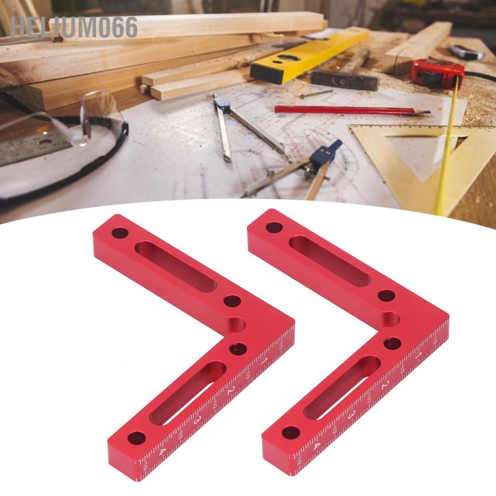 2 cái Kẹp định vị góc phải 90 độ Thước vuông hình chữ L bằng nhôm Hợp kim chế biến gỗ Công cụ thợ mộc Helium066
