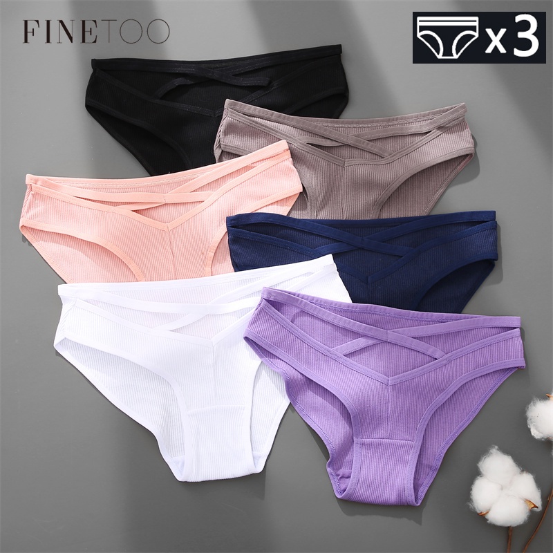 3 Quần lót FINETOO vải cotton quyến rũ cho nữ (có bán lẻ)