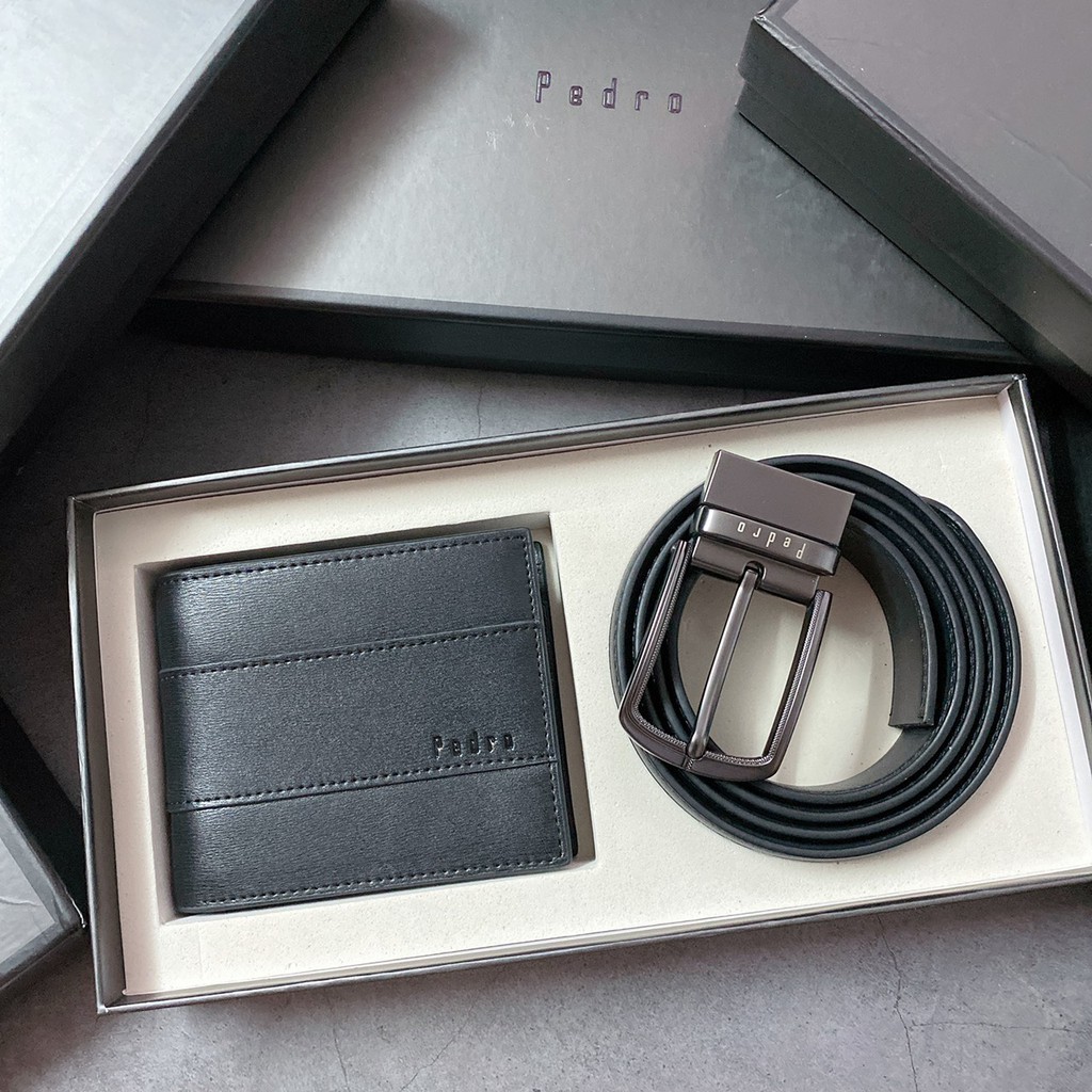 Set nịt ví nam pedro da thật fullbox snv v242