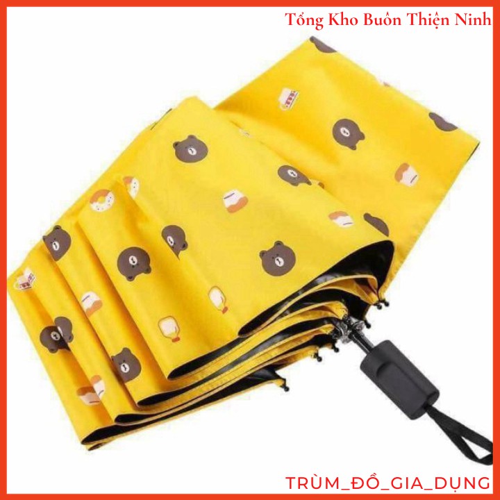 Ô dù gấp gọn che mưa cute mini hình gấu Brown dễ thương chống tia UV, ô gấp gọn gọn kute