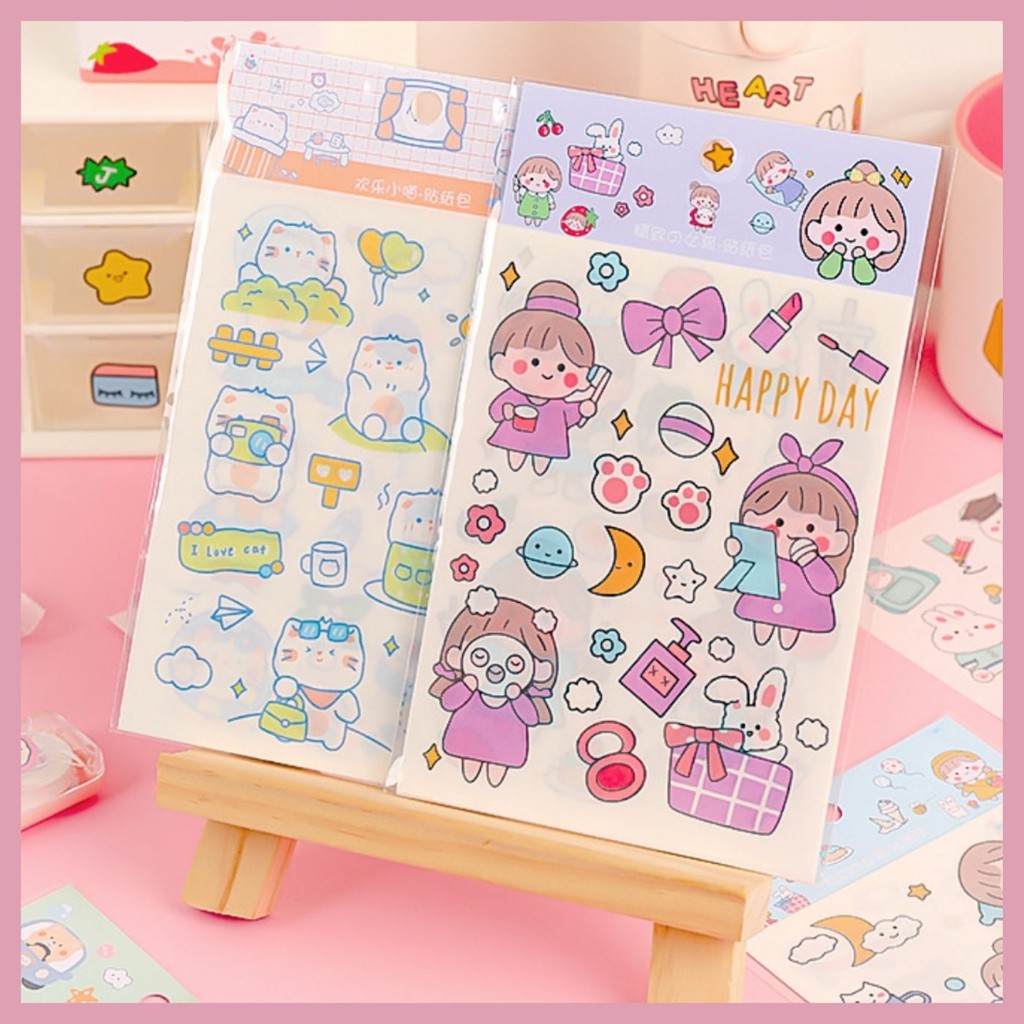 SE T 4 STICKER TRONG SUỐT SIÊU XINH