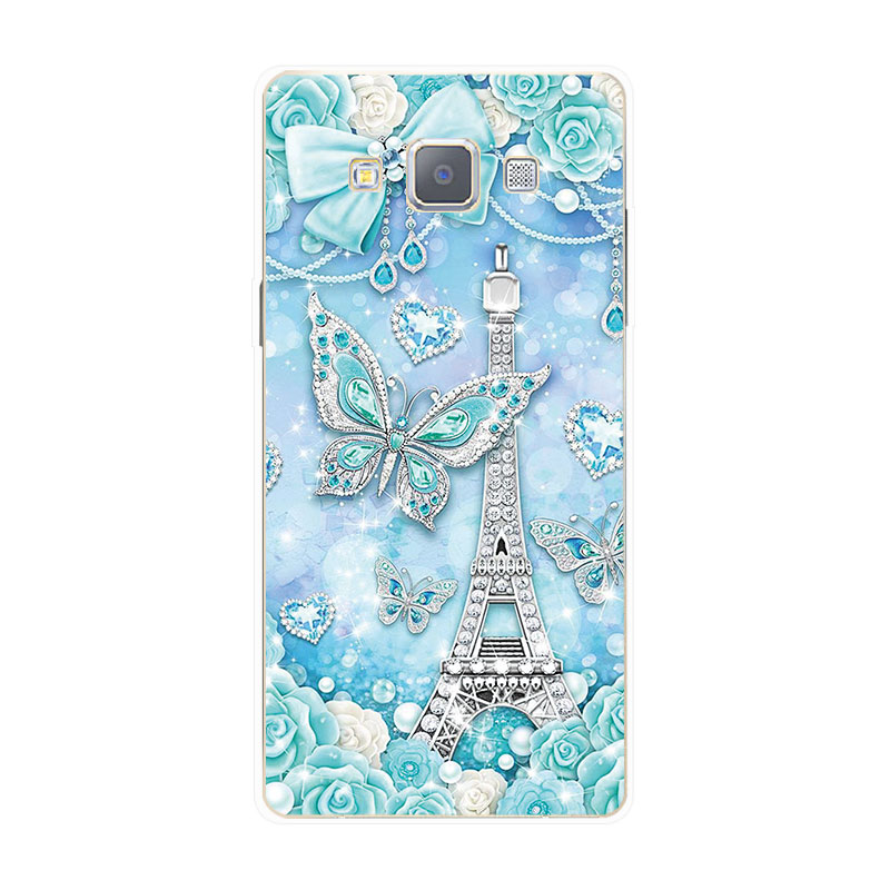 Samsung Galaxy J3 J5 J7 2015 2016 Soft TPU Silicone Phone Case Cover Diamond Butterfly