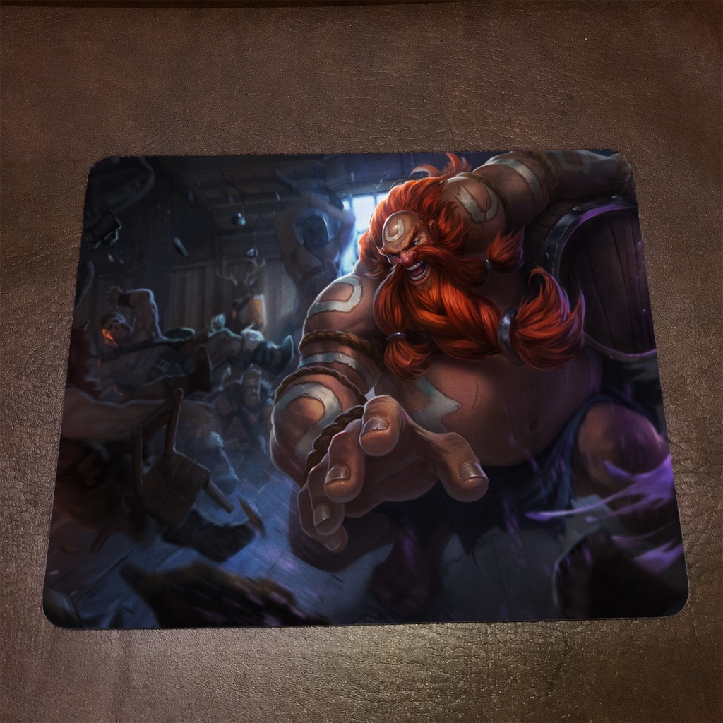 Lót chuột máy tính League of Legends GRAGAS - Mẫu 1 Mousepad cao su êm ái, nhận in theo yêu cầu