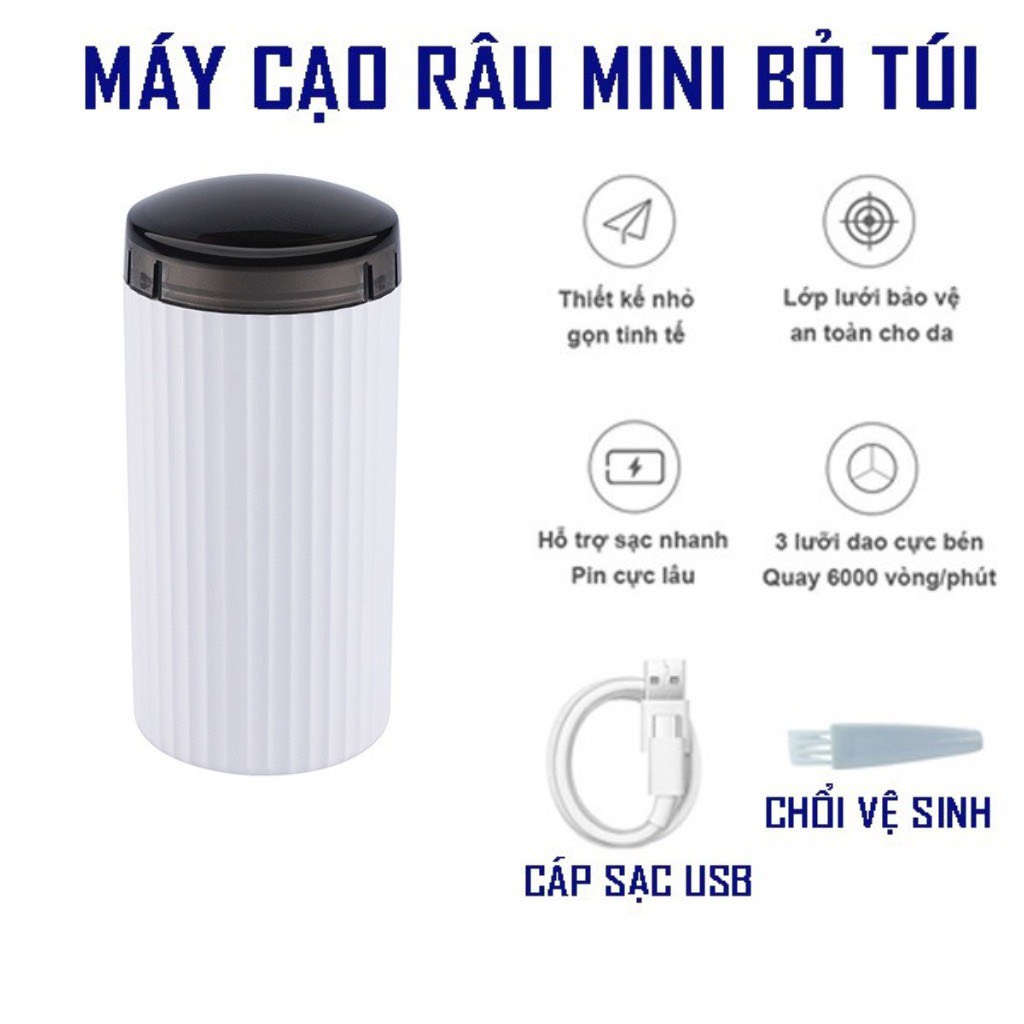 Máy cạo râu 3 lưỡi mini HK558 siêu nhỏ gọn công nghệ Nhật Bản, không trầy xước