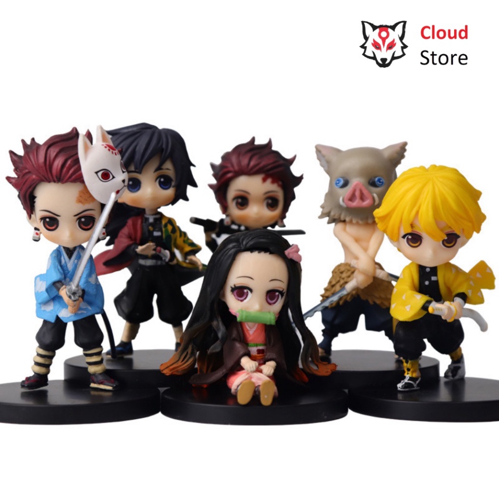 Kimetsu No Yaiba, mô hình thanh gươm diệt quỷ CLOUD STORE Tanjirou, Nezuko, Zenitsu, Giyuu, figure anime chính hãng