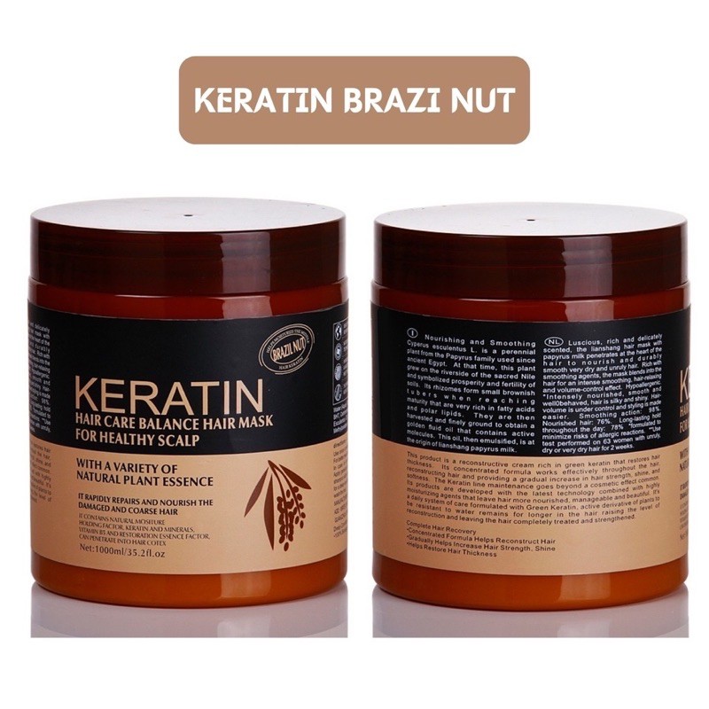 Kem ủ tóc (Hấp dầu KERATIN) Ủ tóc cũng cấp dưỡng chất KERATIN COLLAGEN 1000ml( Hủ nâu)