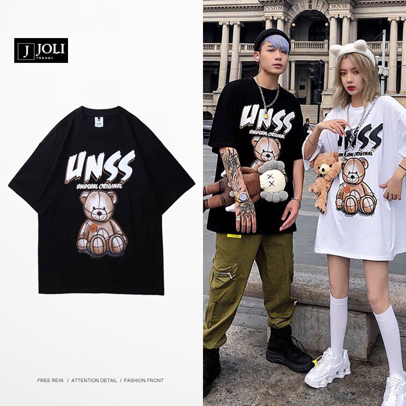 Áo Thun Nam Nữ Unisex GẤU UNSS Cotton Form Rộng Tay Lỡ