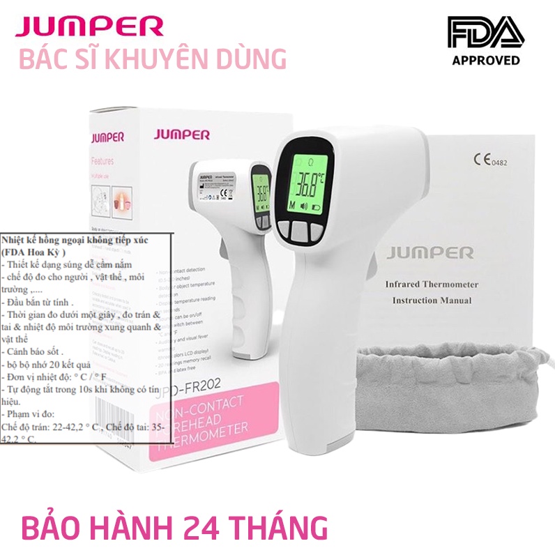 ✅ Nhiệt Kế Hồng Ngoại Jumper JPD - FR202 | Không Tiếp xúc, Dễ Cầm Nắm -VT0960