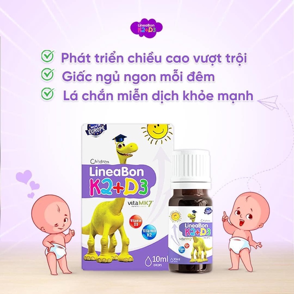 [DATE MỚI NHẤT] Vitamin LineaBon D3 K2 Chính hãng Tăng cường hấp thu Canxi Phát triển chiều cao cho bé