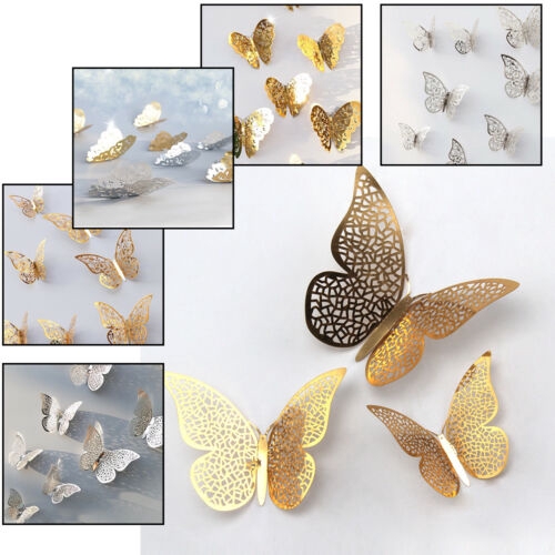 12 Sticker Dán Tường Hình Bướm 3d