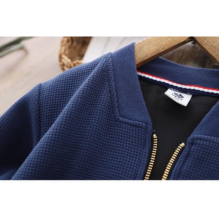 Áo Khoác Bóng Chày Khóa Kéo Thời Trang Xuân Thu Cho Bé Trai