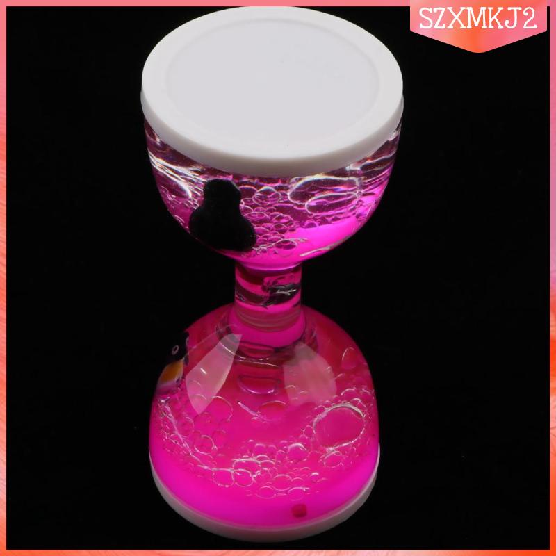 [szxmkj2] Đồng Hồ Cát Dầu Động Vật Nổi Trên Mặt Nước Cảm Ứng Chuyển Động Màu Xanh Dương