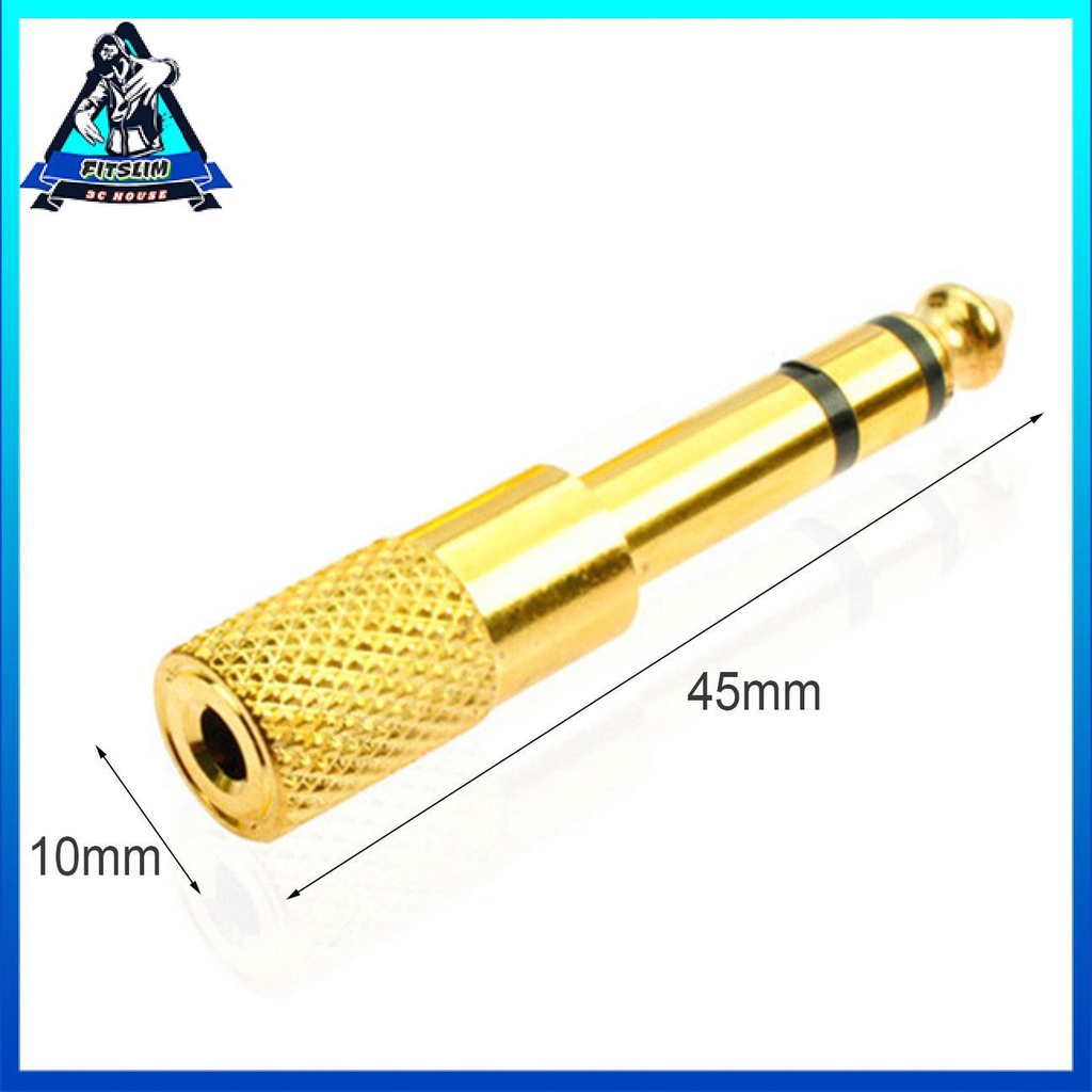 Đầu cắm giắc cắm 3,5mm đến 6,35mm Bộ chuyển đổi âm thanh Nữ sang Nam Bộ chuyển đổi tai nghe
