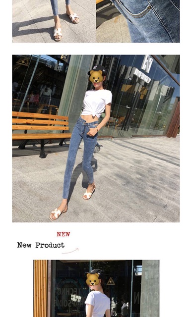 Quần jeans chín màu sáng màu có hương vị Hồng Kông eo cực cao là quần lửng bó hè mùa hè mỏng bó sát quần bút chì nữ mới