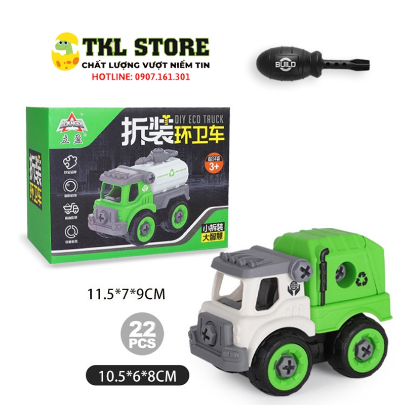 Xe đồ chơi cho bé, xe lắp ráp cho bé, bộ xe cứu hỏa xe đô thị - TKL STORE
