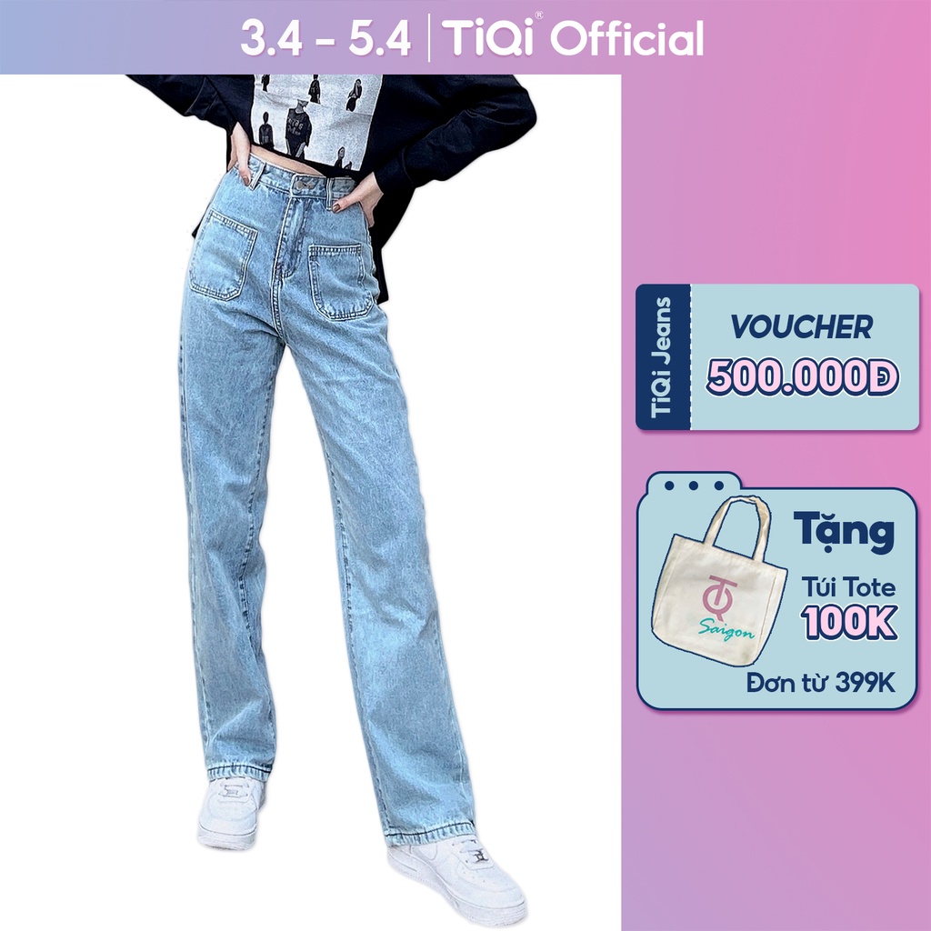 Quần Jean Ống Rộng Nữ TiQi Jeans Phong Cách Streetstyle B2-204