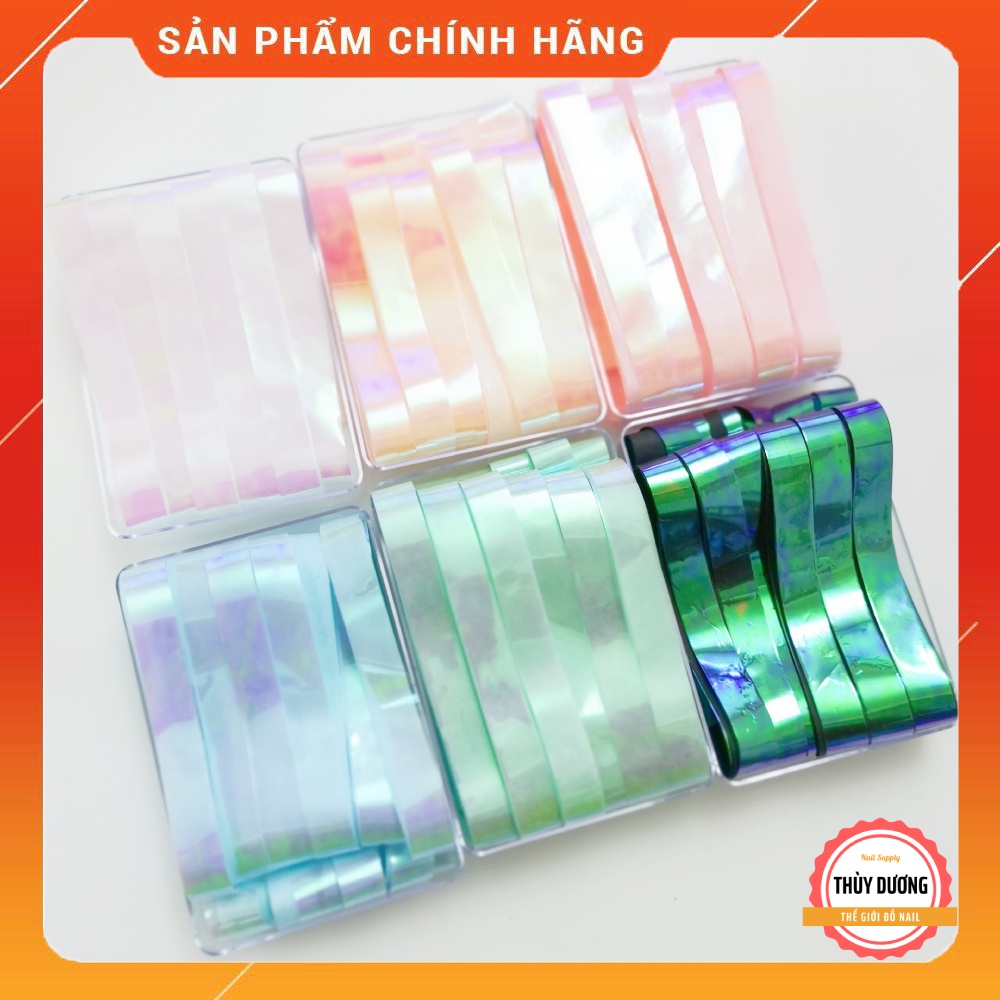 Sợi kim tuyến ánh 7 màu ẩn gel trang trí móng, chuyên dùng làm nail