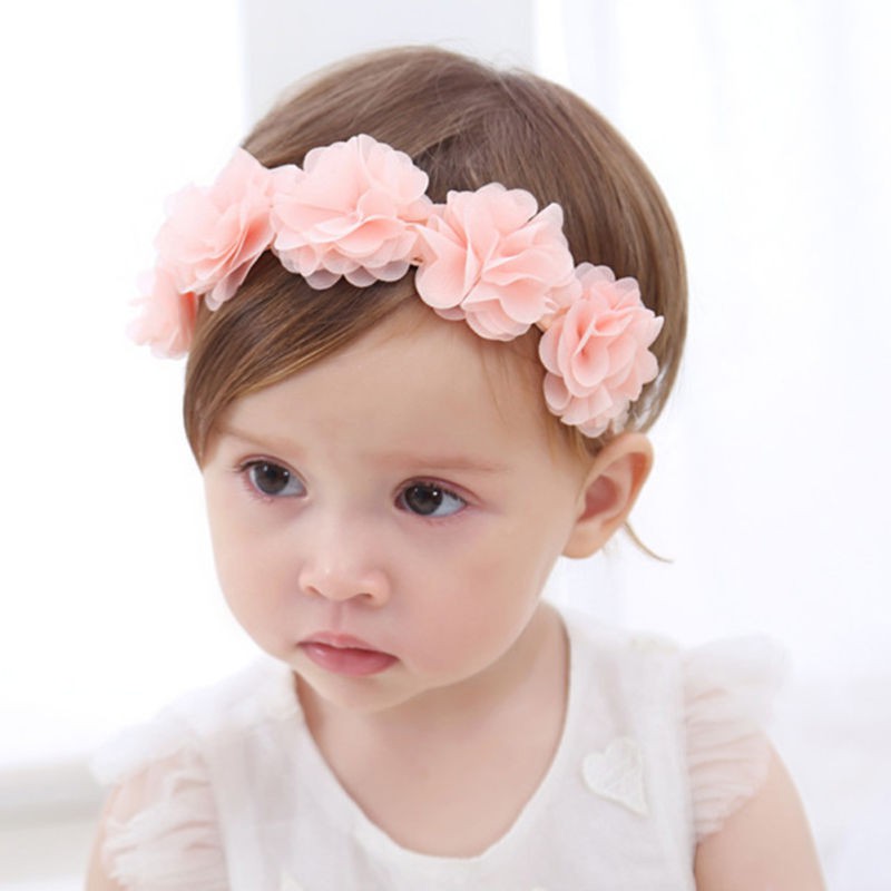 Băng Đô Thun Đính Hoa Cho Bé Gái