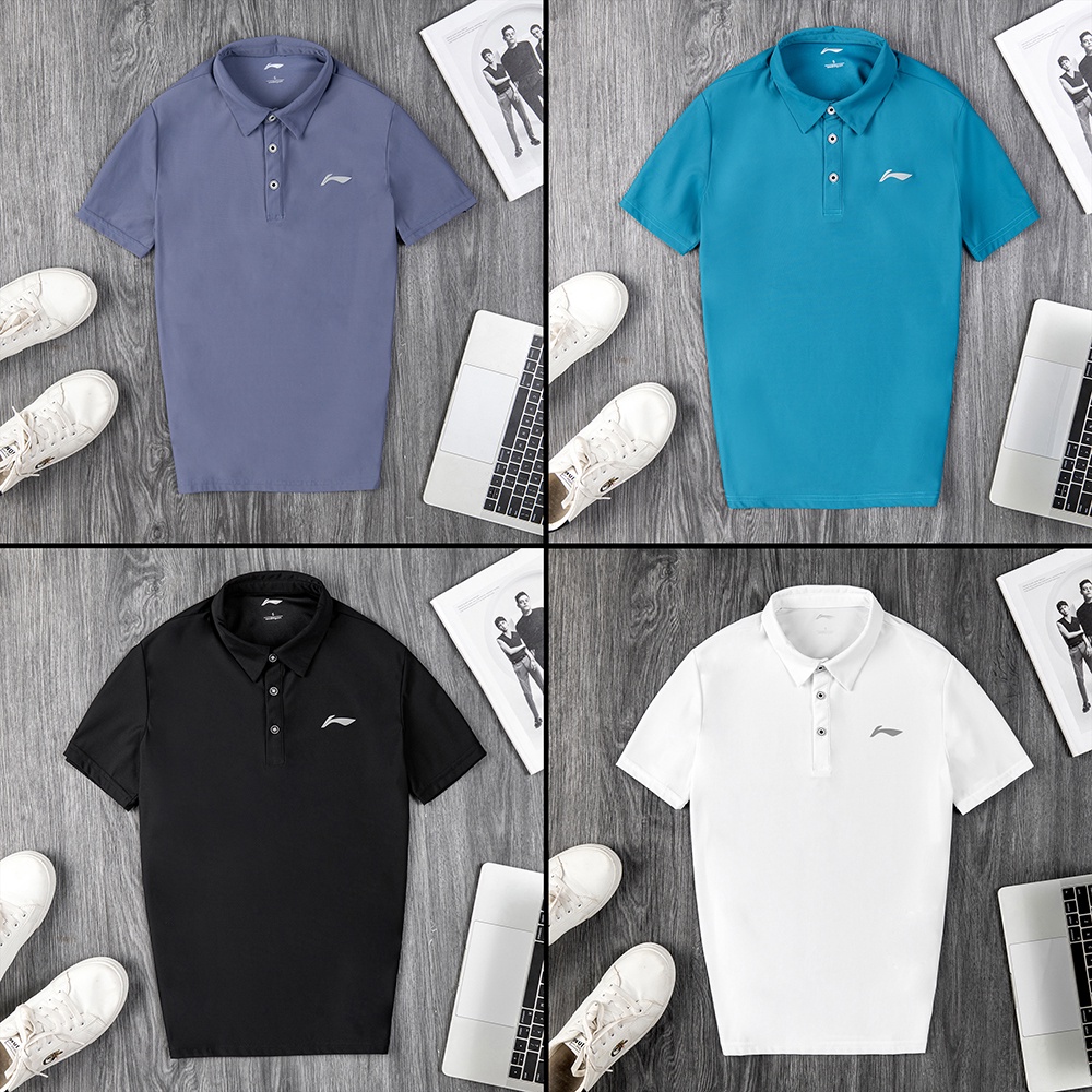 Áo thể thao polo Li-ning APLR099 tay ngắn cổ bẻ co giãn 4 chiều chống tia UV