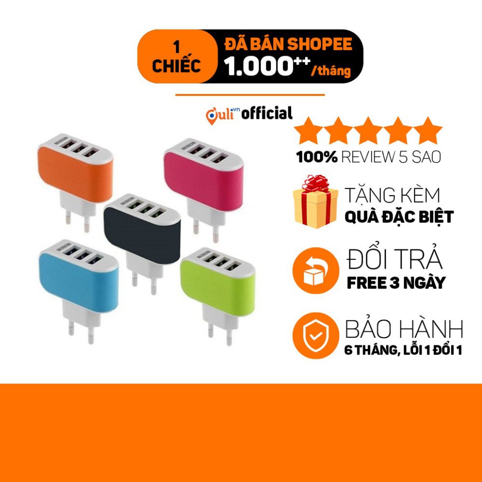 /-li  𝐅𝐑𝐄𝐄 𝐒𝐇𝐈𝐏 /-li . Củ sạc nhanh 3 cổng, củ sạc điện thoại tiện lợi, bảo hành 6 tháng, lỗi 1 đổi 1 - CSD  giả