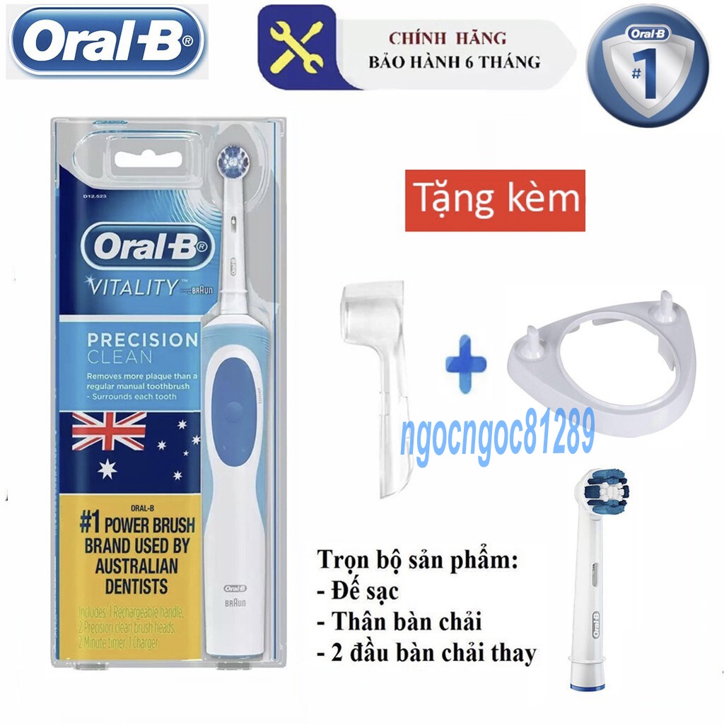 bàn chải điện đánh răng tự động oralb oral b precision Clean (BH 3 tháng) + hàng tặng kèm