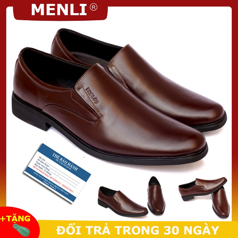 [DA BÒ THẬT] Giày tây không dây GLSP67 (Hoàn tiền nếu sai cam kết)