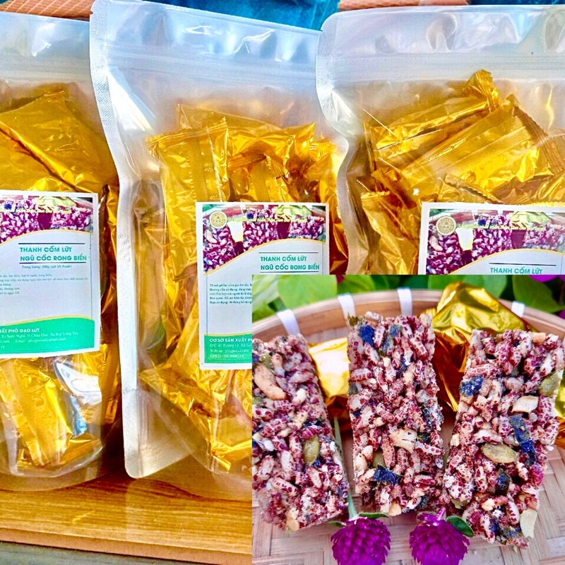 Thanh cơm gạo lứt sấy ngũ cốc rong biển hạt dinh dưỡng granola bánh ăn vặt giảm cân eat clean ăn kiêng healthy keto chay