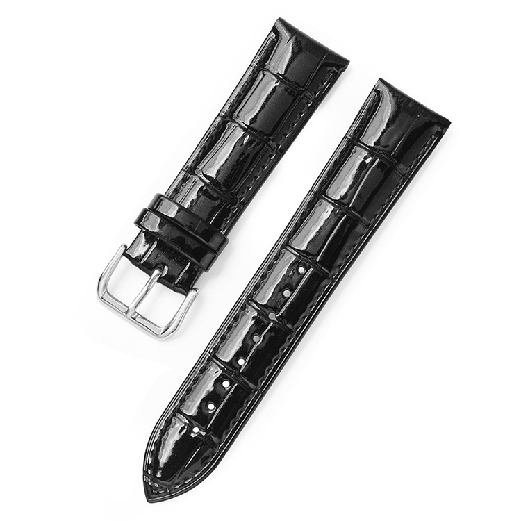 Dây Đồng Hồ Bằng Da Bóng Chống Nước Họa Tiết Pha Lê Thông Dụng 12mm 14mm 16mm 18mm 20mm 22mm
