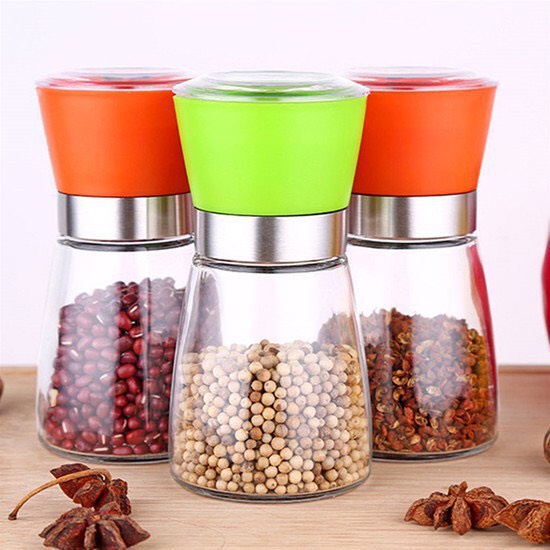 Lọ xay hạt tiêu thủy tinh nắp inox,nắp nhựa tiện dụng dùng trong gia đình