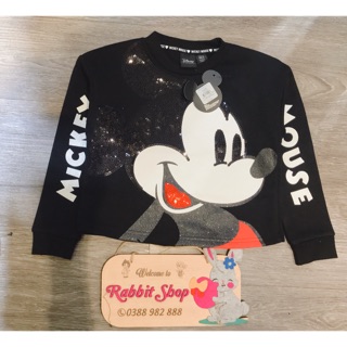 Áo nỉ đen Mickey Mouse lấp lánh